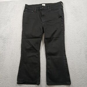 J. Crew‎ 9" Billie Demi Boot Crop Jeans Women's 32P Black Fair Trade EUC